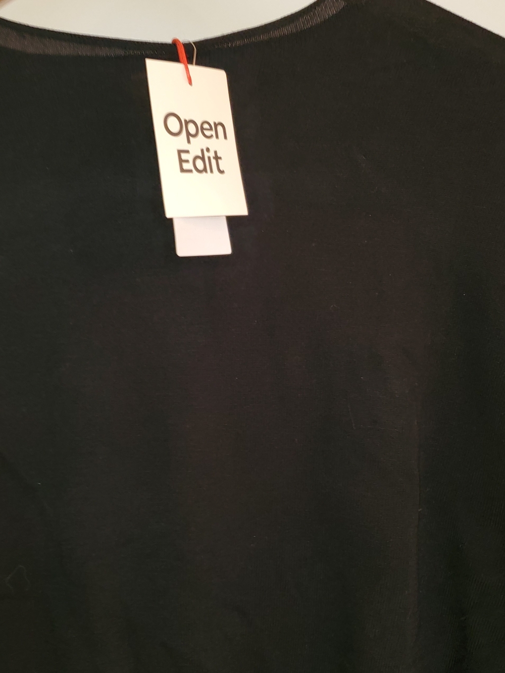 Open Edit Women’s Black Crew Neck Sweater With Open Back Tie Detail